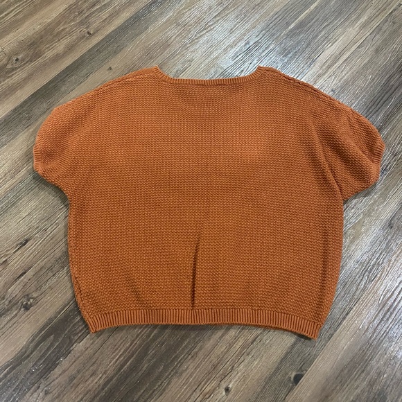 Knit Time and True Short Sleeve Top - Burnt Orange/Brown - Picture 2 of 3